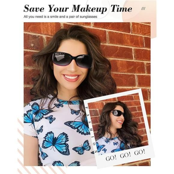Polarized Sunglasses for Women,  Butterfly Decoration -100% UV Protection
